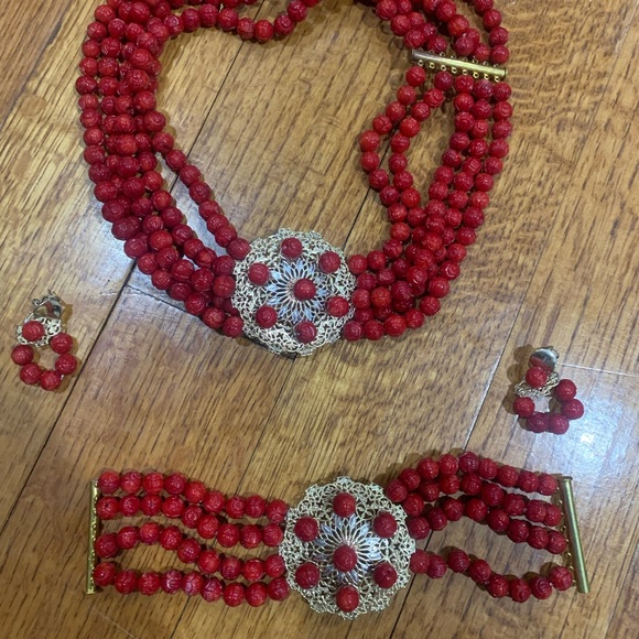 3D Printed Handcrafted Necklace and Earrings - Picture 2 of 5